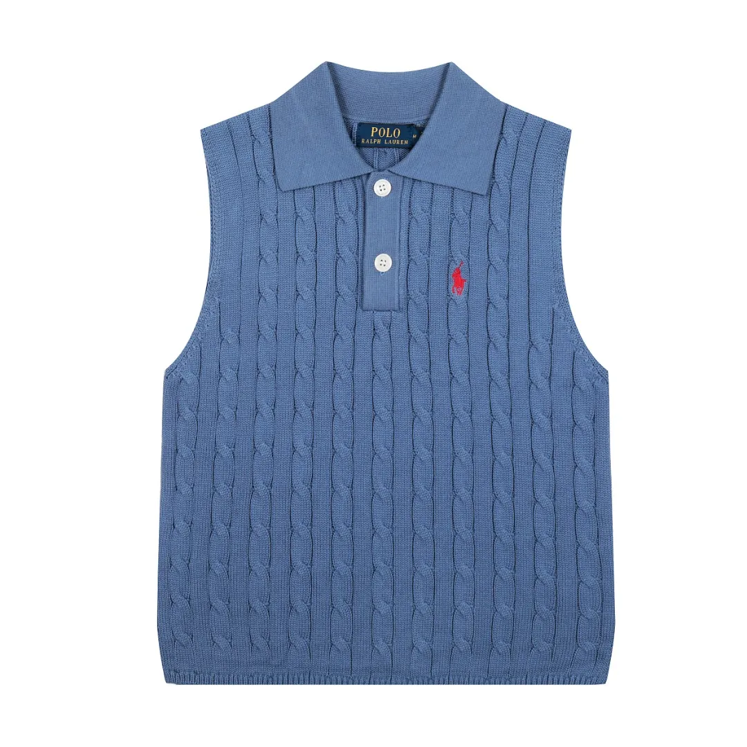 P166 💰 "Top quality" Style number: DS023# (not off the shelves all year round) [Ralph Lauren POLO lapel solid color pony embroidered logo knitted vest short sleeves] ✅Ralph Lauren Ralph Lauren classic basic versatile all-season cardigan knitted POLO vest vest short sleeves ✅Main supplier platform live broadcast Wholesale entity Replacement when out of stock Not off the shelf ✅ZP quality 1:1 version Scan the code to enter the GF website Counter quality ✅Details and quality are the only one in Guangzhou. Imported quality cotton yarn, focusing on high-end, cost-effective. Needless to say good quality. ✅Restore the original version. The maximum size can be worn up to 150 pounds. Loose, comfortable and stress-free. Olive green, denim blue, Chinese red
